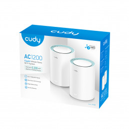 Cudy M1300 2-PACK Wi-Fi-verkkojärjestelmä Kaksitaajuus (2,4 GHz 5 GHz) Wi-Fi 5 (802.11ac) Valkoinen 1 Sisäinen