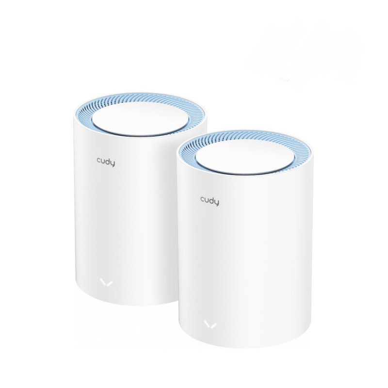 Cudy M1200 2-PACK Wi-Fi-verkkojärjestelmä Kaksitaajuus (2,4 GHz 5 GHz) Wi-Fi 5 (802.11ac) Valkoinen 1 Sisäinen