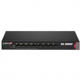 Edimax GS-3008P verkkokytkin Hallittu Gigabit Ethernet (10 100 1000) Power over Ethernet -tuki Musta