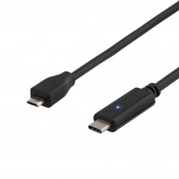 Deltaco USBC-1024 USB-kaapeli 1 m USB 2.0 Micro-USB B Musta