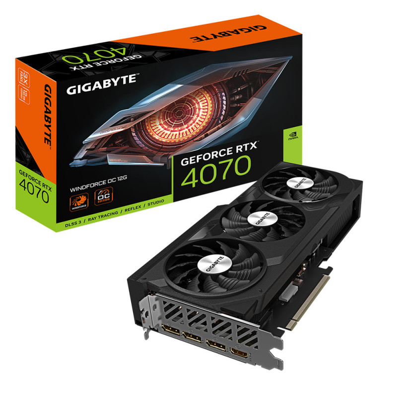 Gigabyte GV-N4070WF3OC-12GD näytönohjain NVIDIA GeForce RTX 4070 12 GB GDDR6X