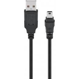 Goobay 45740 USB-kaapeli 1 m USB 2.0 USB A Mini-USB B Musta