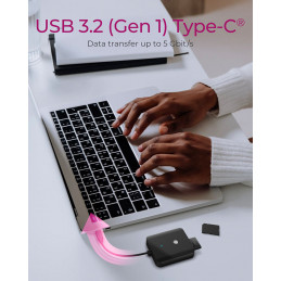ICY BOX IB-CR403-C3 kortinlukija USB 3.2 Gen 1 (3.1 Gen 1) Type-C Musta