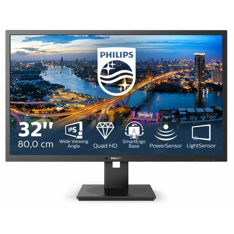 Philips B Line 325B1L 00 tietokoneen litteä näyttö 80 cm (31.5") 2560 x 1440 pikseliä 2K Ultra HD LCD Musta