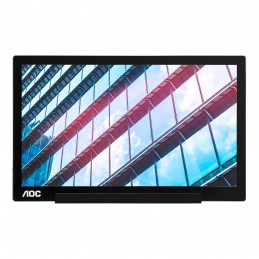 AOC 01 Series I1601P tietokoneen litteä näyttö 39,6 cm (15.6") 1920 x 1080 pikseliä Full HD LED Hopea, Musta