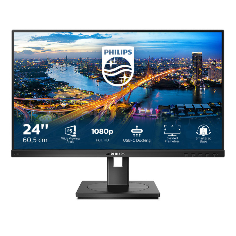 Philips B Line 243B1 00 LED display 60,5 cm (23.8") 1920 x 1080 pikseliä Full HD Musta