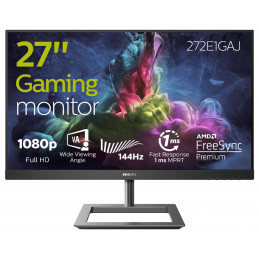 Philips E Line 272E1GAJ 00 tietokoneen litteä näyttö 68,6 cm (27") 1920 x 1080 pikseliä Full HD LCD Musta, Kromi