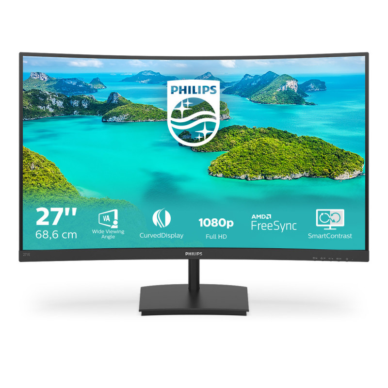 Philips E Line 271E1SCA 00 LED display 68,6 cm (27") 1920 x 1080 pikseliä Full HD LCD Musta