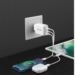 Celly TC3GAN65WWH mobiililaitteen laturi Valkoinen Sisätila