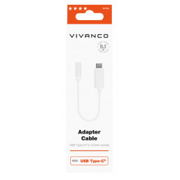 Vivanco AAVVUSBC10W matkapuhelimen kaapeli Valkoinen 0,1 m USB C 3.5mm