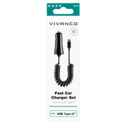 Vivanco Fast Car Charger Set Musta Auto