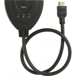 Deltaco HDMI-7001 HDMI-kaapeli 0,5 m HDMI-tyyppi A (vakio) 3 x HDMI Type A (Standard) Musta