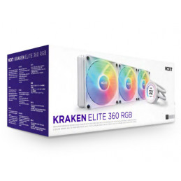 NZXT Kraken Elite 360 RGB Suoritin All-in-one-nesteenjäähdytin 12 cm Valkoinen 1 kpl