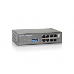 LevelOne FEP-0800 verkkokytkin Fast Ethernet (10 100) Power over Ethernet -tuki Musta, Harmaa