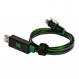 RealPower USB A Lightning 0.75m 0,75 m Musta, Vihreä