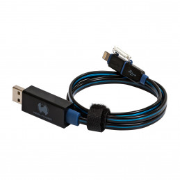 RealPower USB A Lightning 0.75m 0,75 m Musta, Sininen