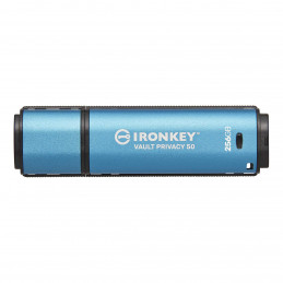 Kingston Technology IronKey Vault Privacy 50 USB-muisti 256 GB USB A-tyyppi 3.2 Gen 1 (3.1 Gen 1) Sininen