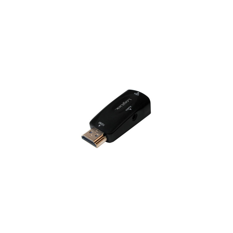 LogiLink CV0107 kaapelin sukupuolenvaihtaja HDMI VGA Musta