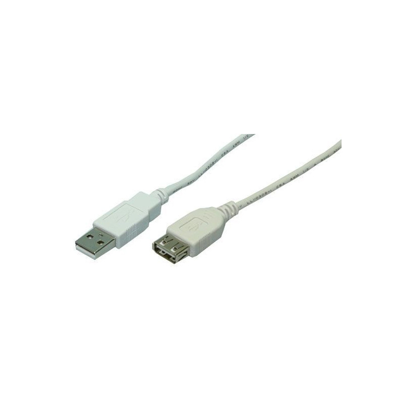 LogiLink 3m USB 2.0 USB-kaapeli USB A Harmaa