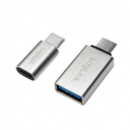 LogiLink AU0040 kaapelin sukupuolenvaihtaja USB 3.1 C USB 3.0 A, Micro USB 2.0 Alumiini