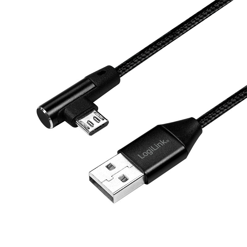 LogiLink CU0142 USB-kaapeli 0,3 m USB 2.0 USB A Micro-USB B Musta