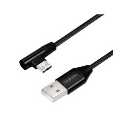 LogiLink CU0141 USB-kaapeli 0,3 m USB 2.0 USB A Micro-USB B Musta