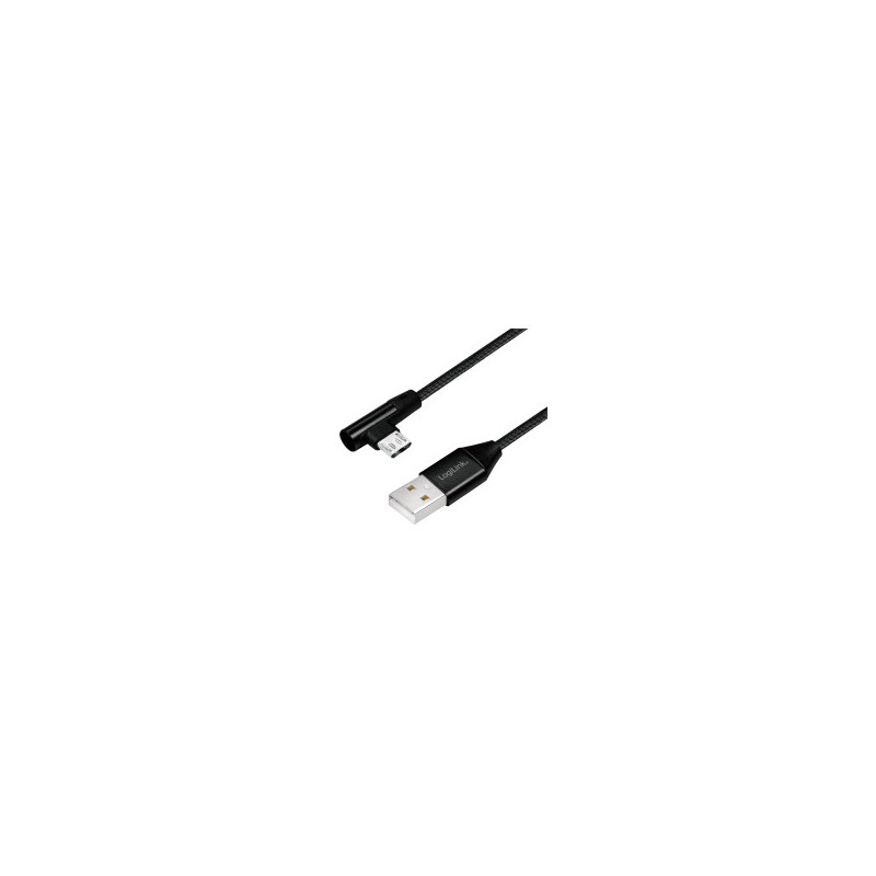 LogiLink CU0141 USB-kaapeli 0,3 m USB 2.0 USB A Micro-USB B Musta