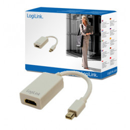 LogiLink Mini DisplayPort   HDMI Adapter 0,1 m HDMI-tyyppi A (vakio) Harmaa