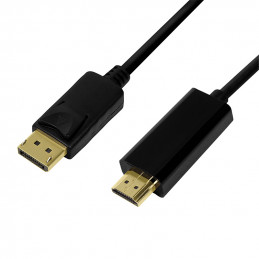 LogiLink CV0126 videokaapeli-adapteri 1 m DisplayPort HDMI-tyyppi A (vakio) Musta