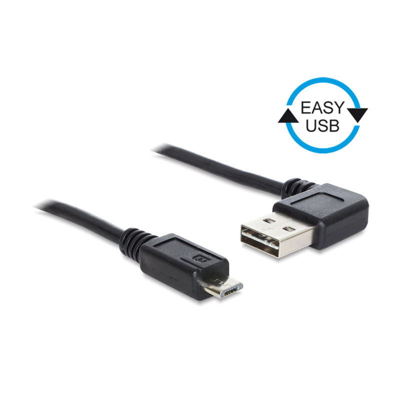 DeLOCK 0.5m, USB2.0-A USB2.0 Micro-B USB-kaapeli 0,5 m USB A Micro-USB B Musta