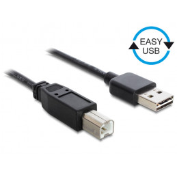DeLOCK 0.5m, USB2.0-A USB2.0-B USB-kaapeli 0,5 m USB A USB B Musta