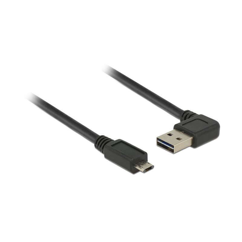DeLOCK 0.5m, USB2.0-A USB2.0 Micro-B USB-kaapeli 0,5 m USB A Micro-USB B Musta