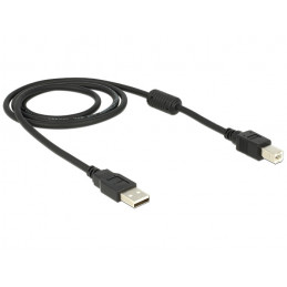 DeLOCK 83566 USB-kaapeli 1 m USB 2.0 USB A USB B Musta