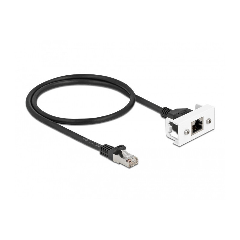 DeLOCK 87110 verkkokaapeli Musta, Valkoinen 0,5 m Cat6a S FTP (S-STP)