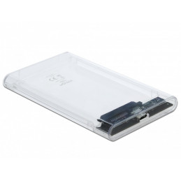 DeLOCK 42617 tallennusaseman kotelo HDD- SSD-kotelo Läpinäkyvä 2.5"