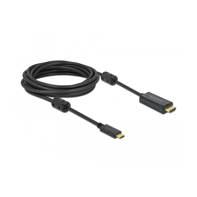 DeLOCK 85972 videokaapeli-adapteri 5 m USB Type-C HDMI Musta