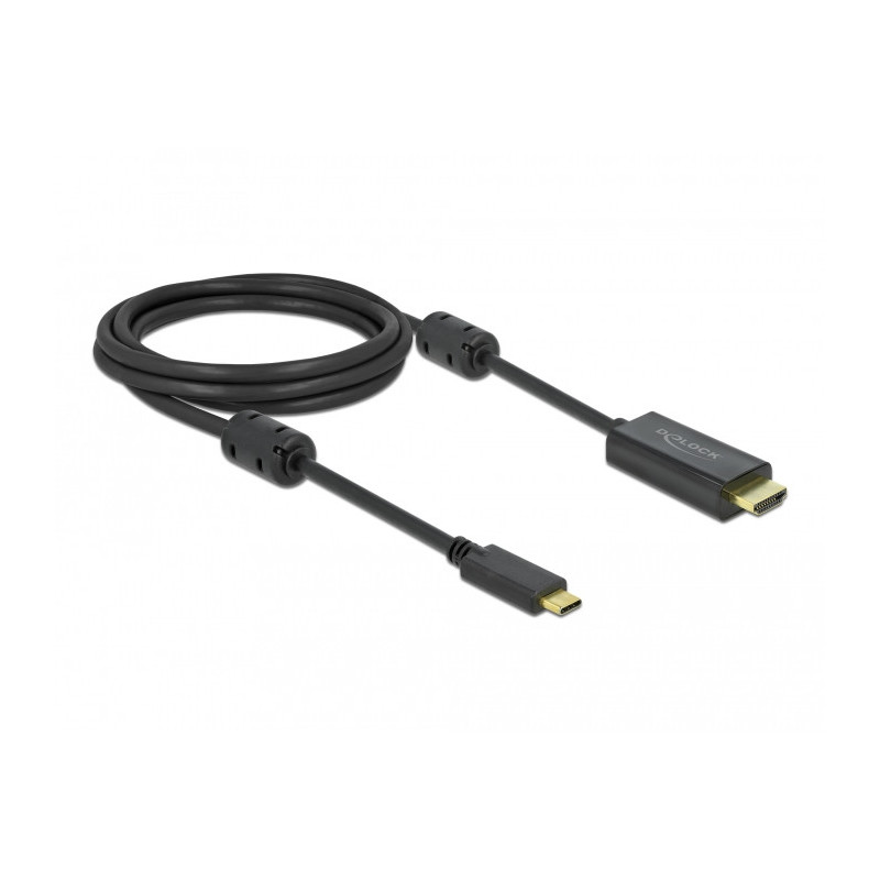 DeLOCK 85970 videokaapeli-adapteri 2 m USB Type-C HDMI Musta