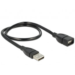 DeLOCK 50cm USB 2.0 USB-kaapeli 0,5 m USB A Musta