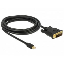 DeLOCK 83990 videokaapeli-adapteri 3 m Mini DisplayPort DVI-D Musta