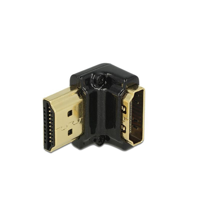 DeLOCK HDMI-A HDMI-A male, F M, 90° Musta