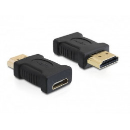 DeLOCK 65262 kaapelin sukupuolenvaihtaja 19 pin HDMI - A 19 pin HDMI - C Musta