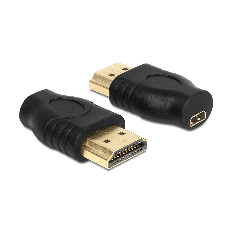 DeLOCK 65507 kaapelin sukupuolenvaihtaja HDMI A micro HDMI D Musta