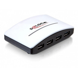 DeLOCK USB 3.0 External HUB 4 Port 5000 Mbit s Musta, Valkoinen