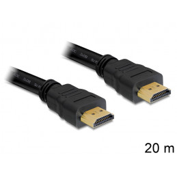 DeLOCK 20m, HDMI - HDMI HDMI-kaapeli HDMI-tyyppi A (vakio) Musta