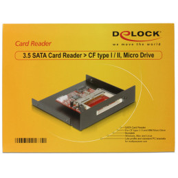 DeLOCK SATA Card Reader kortinlukija Musta