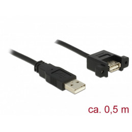 DeLOCK 85461 USB-kaapeli 0,5 m USB 2.0 USB A Musta