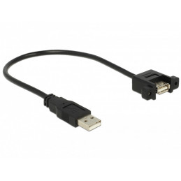 DeLOCK 85462 USB-kaapeli 0,25 m USB 2.0 USB A Musta