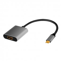 LogiLink CUA0103 kaapelin sukupuolenvaihtaja USB 3.2 Gen1 Type-C HDMI-A Musta, Harmaa