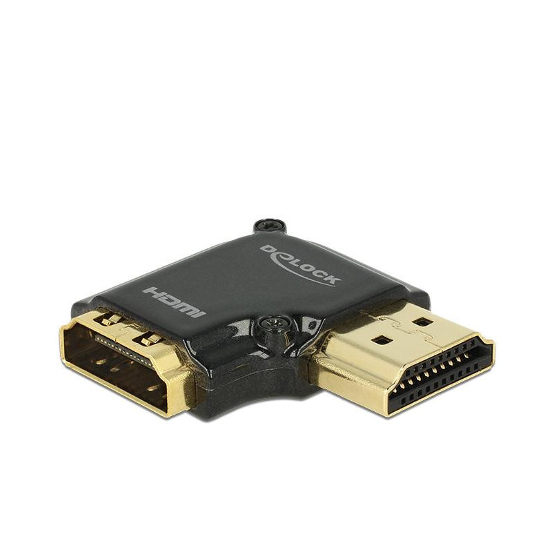 DeLOCK HDMI-A HDMI-A, F M, 90° Musta