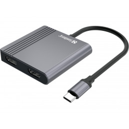 Sandberg 136-44 keskitin USB 3.2 Gen 1 (3.1 Gen 1) Type-C Harmaa